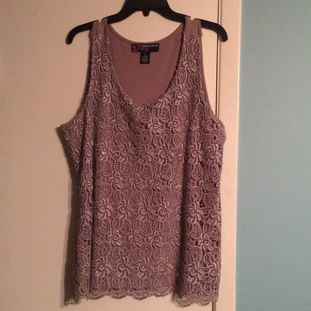 Peck & Peck lavender/metallic shell, xl.